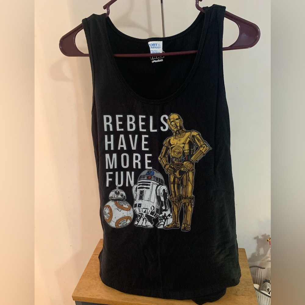 Star Wars Last Jedi Droids Rebels Have More Fun Gold Tank Top